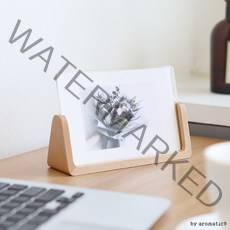 우드 클리어 탁상액자 프레임 인테리어 6x4, 비치