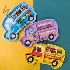 자동차 식판 식기 아기 유아식판 어린이집, 아이스크림 자동차
