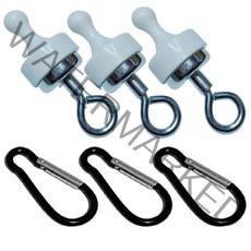 머글리 초강력 캠핑 자석 고리 행어 행거 후크 홀더 네오디움, 화이트 3개