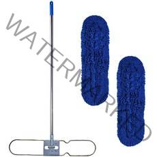월드크린 극세사 리스킹 걸레 90cm 2p + 판 + 스텐 자루 세트, 1세트