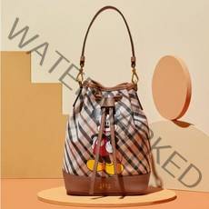 DCBA2F962 DAKSXDISNEY 브라운 미키마우스 가죽배색 버킷백