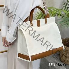 257스토어 기저귀 파우치 가방 출산 백팩 이너백 캔버스 미니, 브라운 화이트