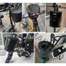 자전거바구니 퀵보드 오토바이 바구니 앞 원통형 강아지 고양이 바스켓 걸이식 탈부착, 블랙(대형)