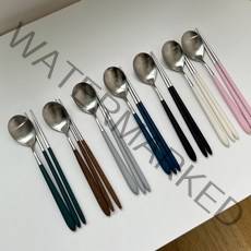 골든벨 수저세트 로마 한식 젓가락 숟가락 신혼 부부 집들이선물 예쁜 수저 커트러리 세트, 그린