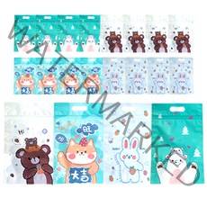 다용도 지퍼백 포장 봉투 4종 세트 23 x 15.5 cm, 1세트, 동물 혼합