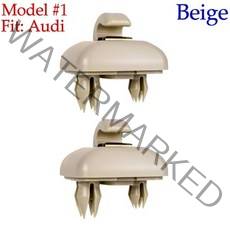 아우디 액세서리 2pcs 8u0857562a 자동차 선 바이저 리테이너 후크 블랙 그레이 베이지 패스너 클립 홀더 브래킷 audi a4 s4 a5 s5 q3 q5 tt 호환, 베이지 2개