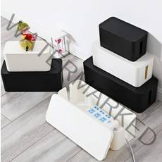 멀티탭 정리함 전선 정리 박스 보관함 거치대 전기선 커버 콘센트 가리개, 중형 32x13.5x13_화이트 색상