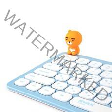 카카오프렌즈 무선 키보드 + 마우스 + 실리콘 키스킨 2p + 피규어 세트, __블루_라이언