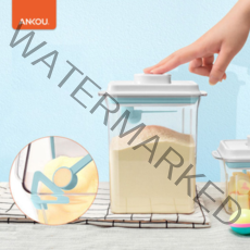 카페클럽 원터치 휴대용 플라스틱 사각 밀폐 계량 분유통 1L, 흰색(뚜껑), 1개