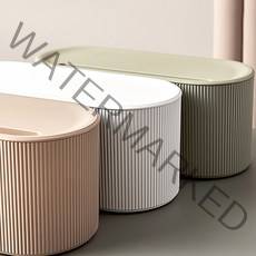 무타공마켓 고급형 전선 멀티탭 정리함 5구수납 대형, 밀크티라떼