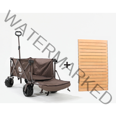 [스마트무브] 확장형 캠핑웨건 +광폭바퀴+ 웨건 상판 <세트 상품 구매시 텀블러 증정>, 브라운, 캠핑 웨건+우드 상판 세트