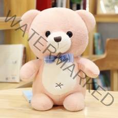 큐티빈 리본 테디베어 귀여운 곰돌이 인형, 핑크