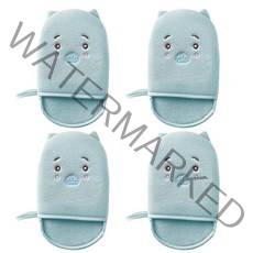 블럭마트 목욕 브러쉬 욕실 타월장갑, 블루, 4개