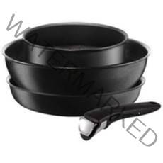 테팔 매직핸즈 티타늄 프로 인덕션 블랙 냄비프라이팬 4종세트, 혼합 색상, 프라이팬 26cm + 냄비 18cm + 볶음팬 28cm + 분리형 손잡이