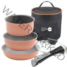 리빙아트 프리미엄 IH 캠핑 코펠 6종 세트, 혼합색상, 1세트