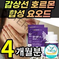 [한정수량] 고용량 고함량 플러스 멀티 밸런스 요오드 요드 IODINE 아이오딘 아이오다이드 티록신 갑상선 호르몬 합성 에 도움 60정 영양제 + 알 약 케이스 추가 증정 추천, 4개월 / 60정X2개 + 사은품