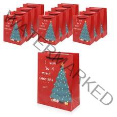리드홈 크리스마스 선물 쇼핑백 12p, 트리 레드