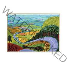 David Hockney 데이비드 호크니 포스터 작품 Garrowby Hill / 호텔 카페 집 거실에 걸면 좋은 캔버스 그림액자, 우드