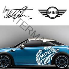 MINI COOPER 미니쿠퍼 튜닝 데칼 차량용 스티커, 1.미니 날개, 중, 블랙
