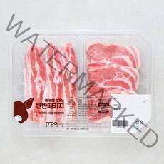 모아미트 캐나다산 보리먹인 삼겹살 목심 반반팩 구이용 (냉장), 1kg, 1개