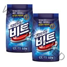 비트 분말 세탁세제 일반용, 3.2kg, 2개