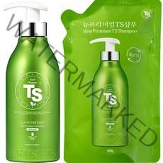 TS 뉴프리미엄TS 샴푸 500g + 리필용 탈모샴푸 500g 세트, 1세트