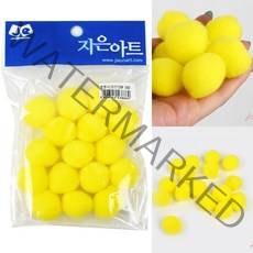 좋은마켓 노랑 뿅뿅이25mm 유아만들기놀이 슬라임토핑