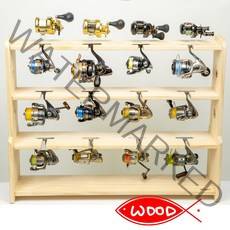 원목 낚시대 스탠드형 릴거치대 16구 (스피닝릴12구 베이트릴4구)
