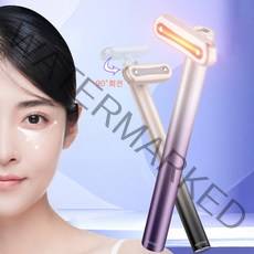 Windee 눈가 얼굴 마사지기 고주파 진동 도입 레드 라이트 EMS미세전류 온열 마사지 USB충전식, 퍼플