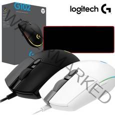 로지텍G G102 게이밍마우스 (로지텍코리아 정품박스 장패드포함 병행X 2년AS) 유선 마우스, 블랙, 로지텍G G102 정품박스+장패드