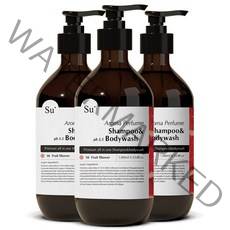 수오가닉 퍼퓸 샴푸워시 프루트샤워 1000ml 3개