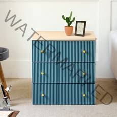 보노하우스 카밀라 템바보드 3단 서랍장, 네이비