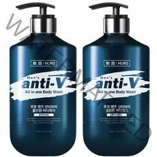 무로 맨즈 안티브이 올인원 바디워시 블루페로몬향, 2개, 510ml