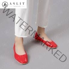 애슬릿(주얼리) [애슬릿] 여성 스퀘어 둥근 아구 구두 플랫 슈즈