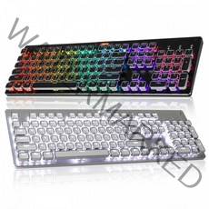 앱코 사각 레트로 축교환 기계식 유선 키보드 적축, 화이트, K840 SQUARE, 일반형