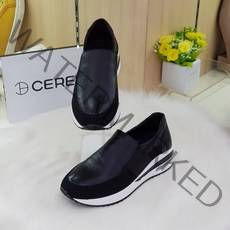 세레스 여성화 천연소가죽 슬립온 에어 쿠션 운동화 (5cm) KR420