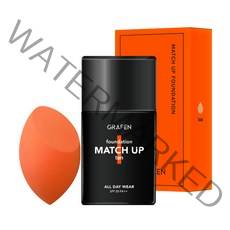 그라펜 매치업 파운데이션 40ml + 엣지 컷 퍼프, 25호 탄, 1세트