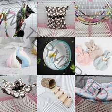 슈가글라이더 용품 주머니 포치 케이지 집 하늘다람쥐 키우기 날다람쥐 햄스터 앵무새 은신처, 반려동물 [터널하우스] 별 민트