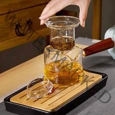 꾸밈백서 내열유리 핸들 티포트 400ml
