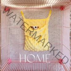 슈가글라이더 포치 슈가글라이더케이지 날다람쥐 극세사 기모 앵무새침대 겨울은신처, 18x20cm, 파스텔옐로우