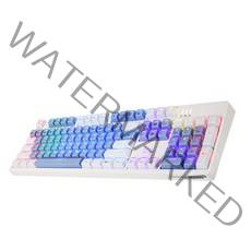 앱코 HACKER 카일광축 완전방수 크리스탈 레인보우 키보드, K8200, 화이트, LED(V2 블루 + 화이트 레인보우), 일반형