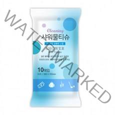 바디 샤워 물티슈 두꺼운 대형 티슈 휴대용 10매, 상세페이지 참조
