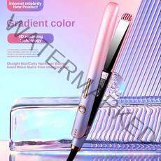 전문가용 매직기 미용실 음이온 고데기 반달 판 2 In 1 전문 헤어 스트레이트너 습식 또는 건식 헤어 스트레이트너 컬 아이언 헤어 스타일링 도구, 05 02 Gradient_02 EU
