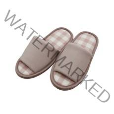 아동용 쿠션 체크 거실화, 핑크