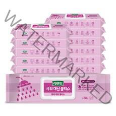 디펜드 샤워 대신 물티슈 캡형, 50매입, 12팩
