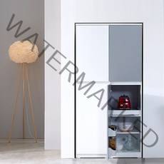 파로마 슈넛 냉장고형 빌트인 주방 수납장 우형 방문설치, 그레이