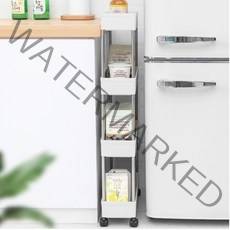 냉장고틈새수납장 냉장고옆수납장 주방 틈새장, 넓은 4단