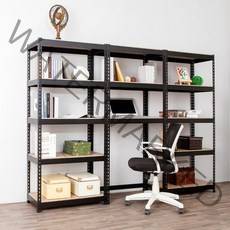 무볼트앵글 블랙MDF셋 수납선반, 높이 1500(5단)