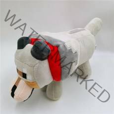 마인크래프트 인형 스티브 백곰 돌고래 인형, 35cm 왕늑대, 높이cm