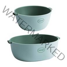 윈프라이스 물 빠짐 투톤 채반 믹싱볼 O형 + U형 세트, 민트